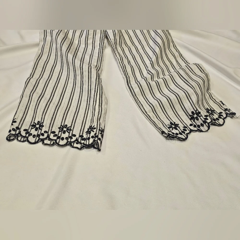 Two Piece Rachel Zoe Girls Set- Tank And Pants- Black And White Floral- Size 6